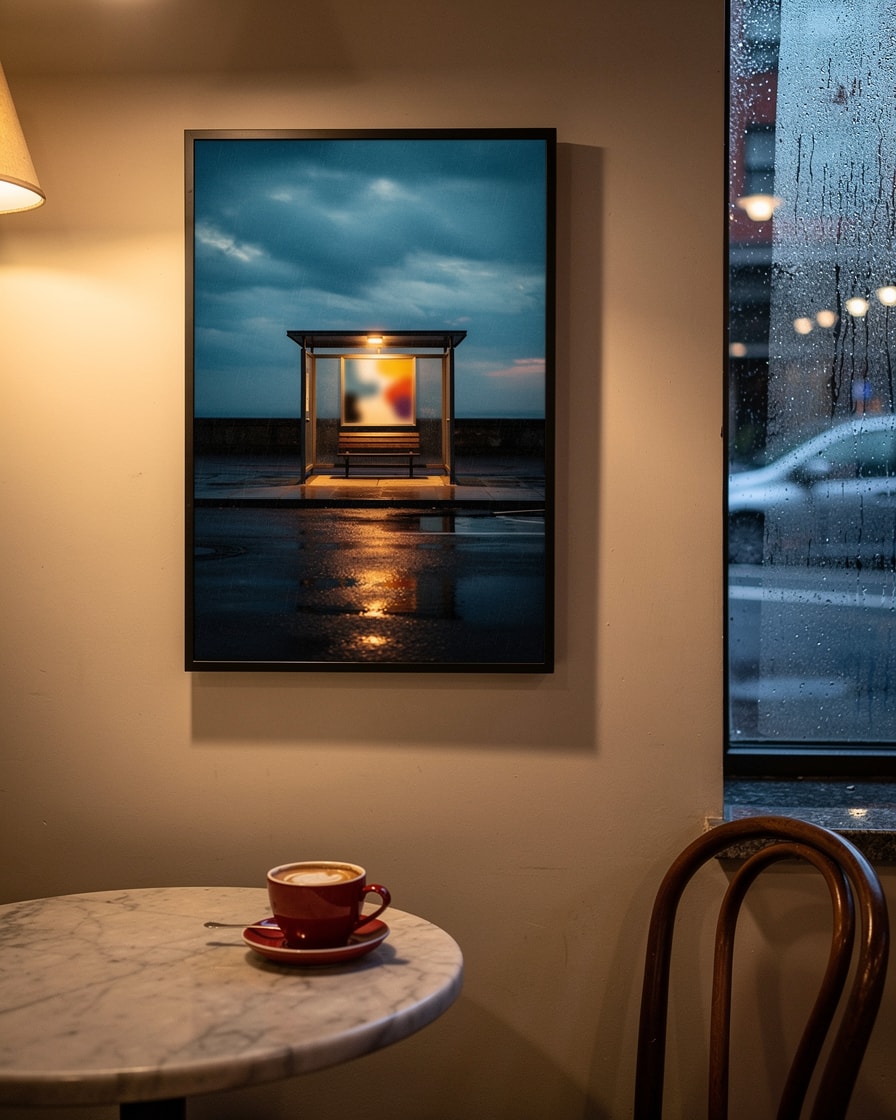 Bus Shelter, Rain — Cafe — Street Objects