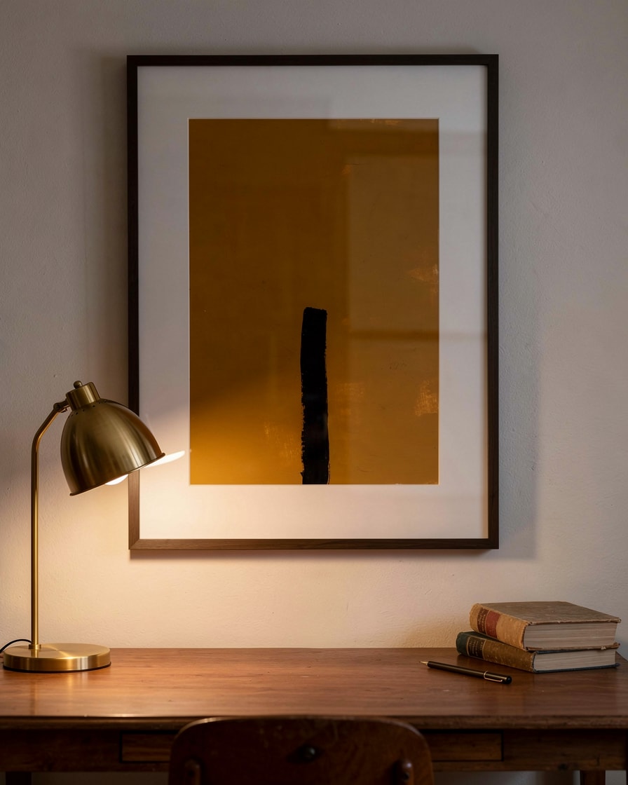 Warm Field, Vertical Mark — Study — Contemporary Abstract Painting