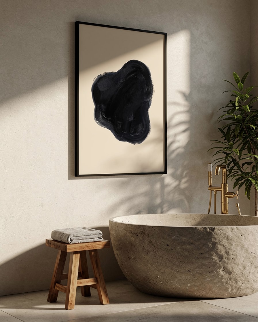 Single Dark Form — Wellness — Contemporary Abstract Painting