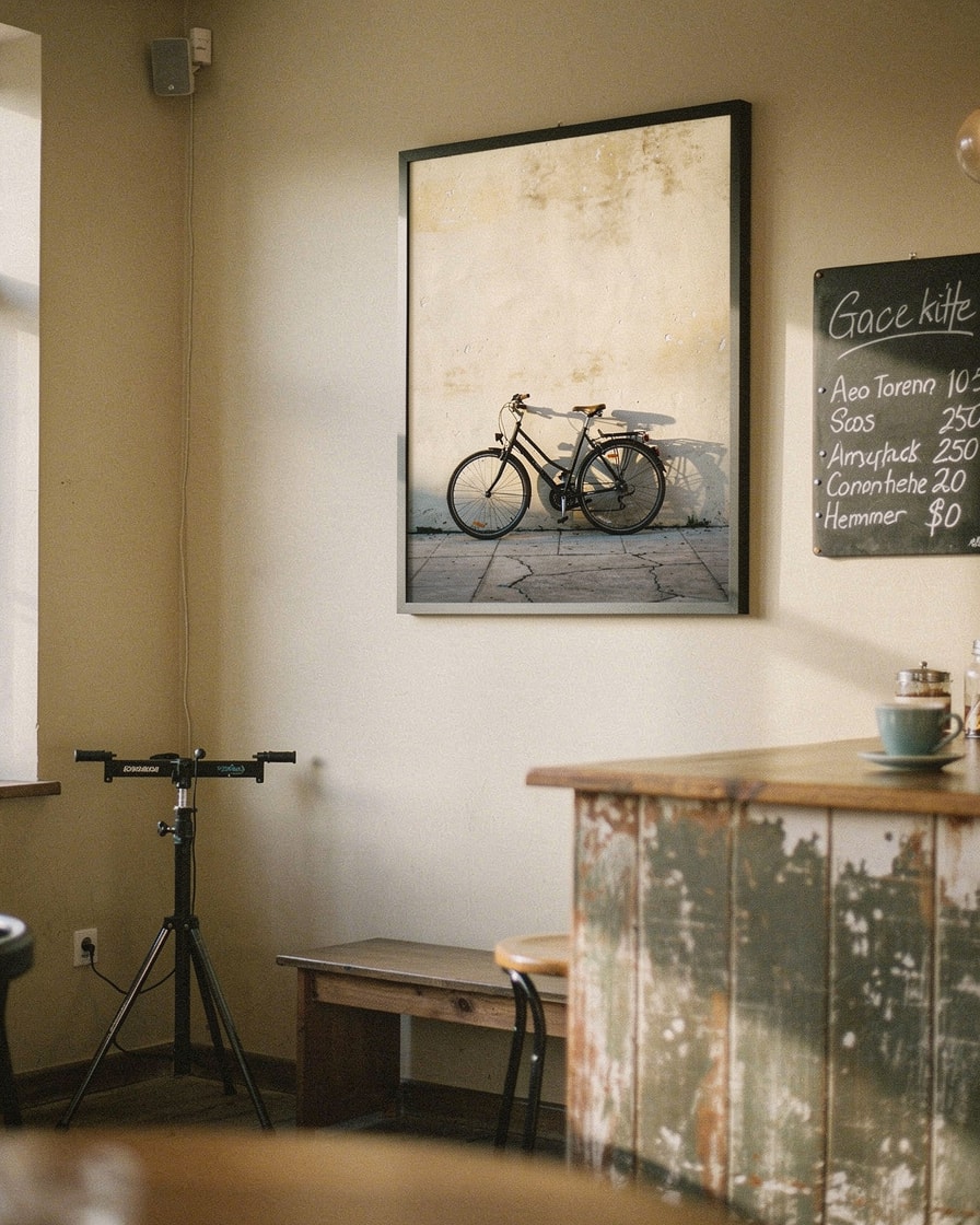 Leaning Bicycle — Cafe — Street Objects