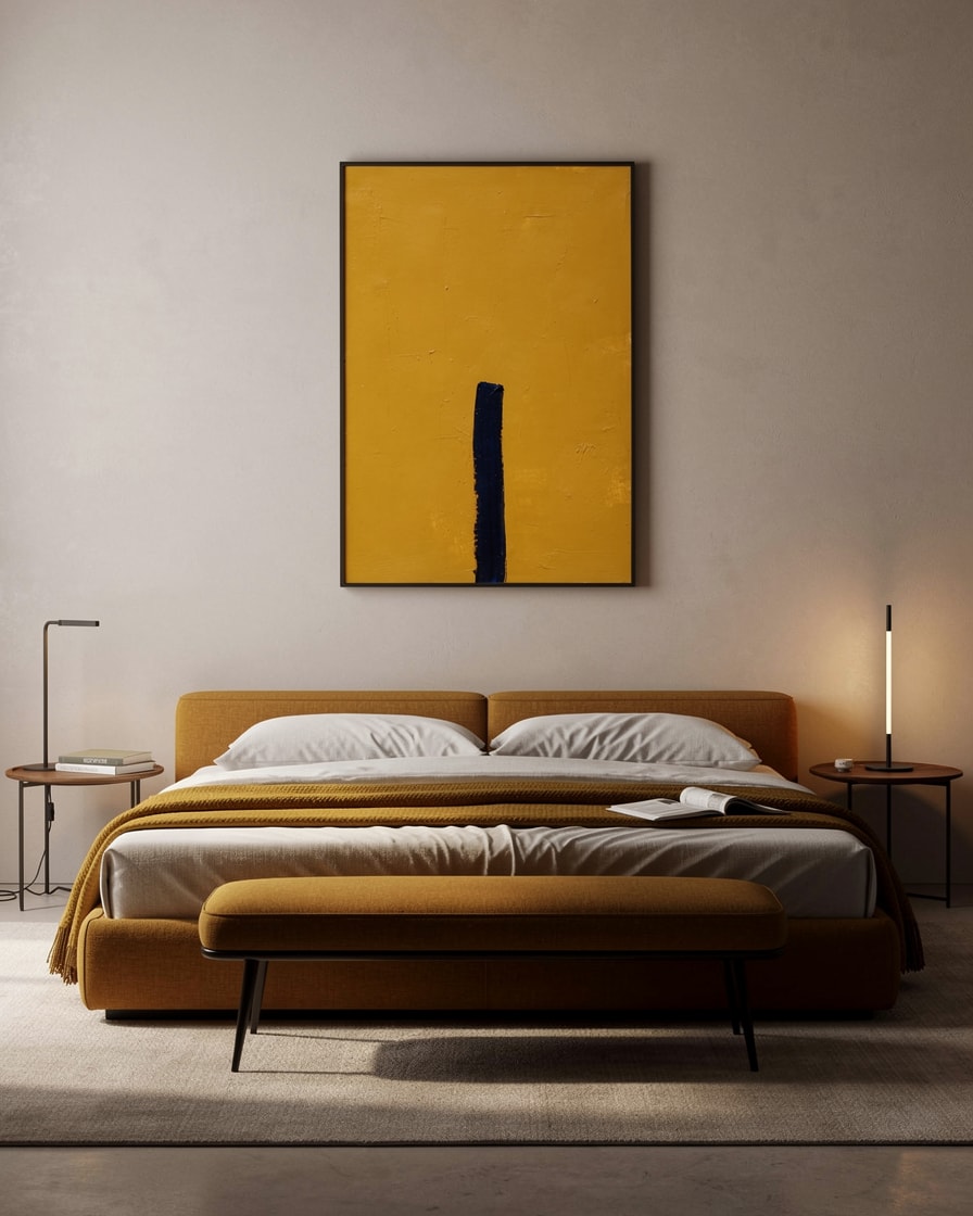 Warm Field, Vertical Mark — Hotel — Contemporary Abstract Painting
