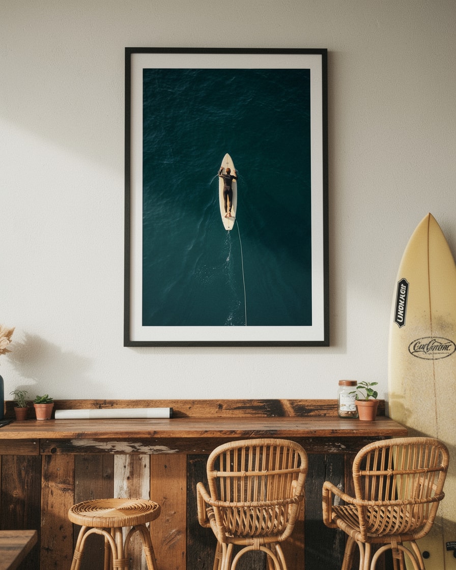 Surfer Paddle — Cafe — Contemporary Sports Art