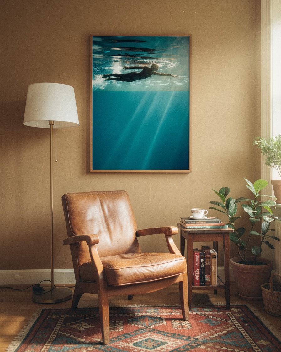 The Swimmer Underwater — Outdoor — Contemporary Sports Art