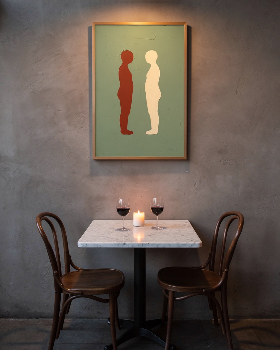 Two Figures in Dialogue — Bar — Modern Figurative Art