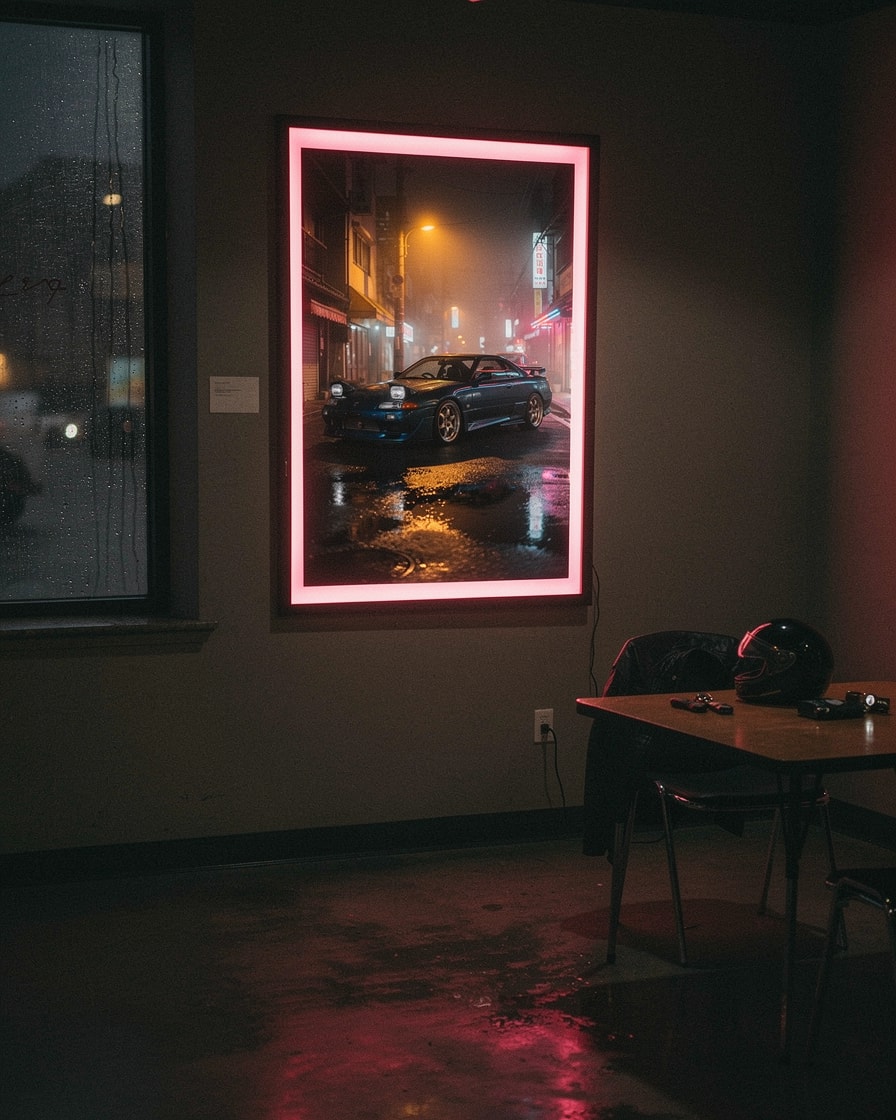 Tokyo Wet Street — Automotive Art