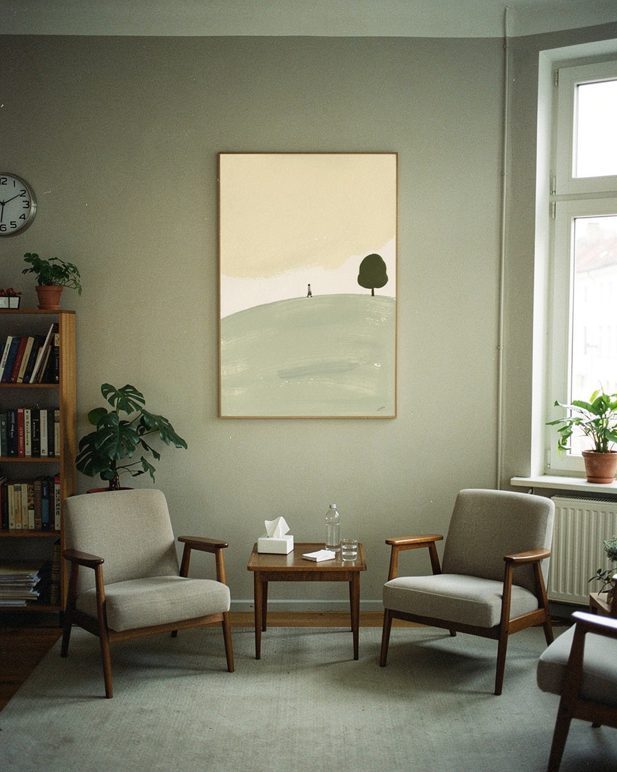 The Distant Figure — Studio — Digital Gouache Illustration